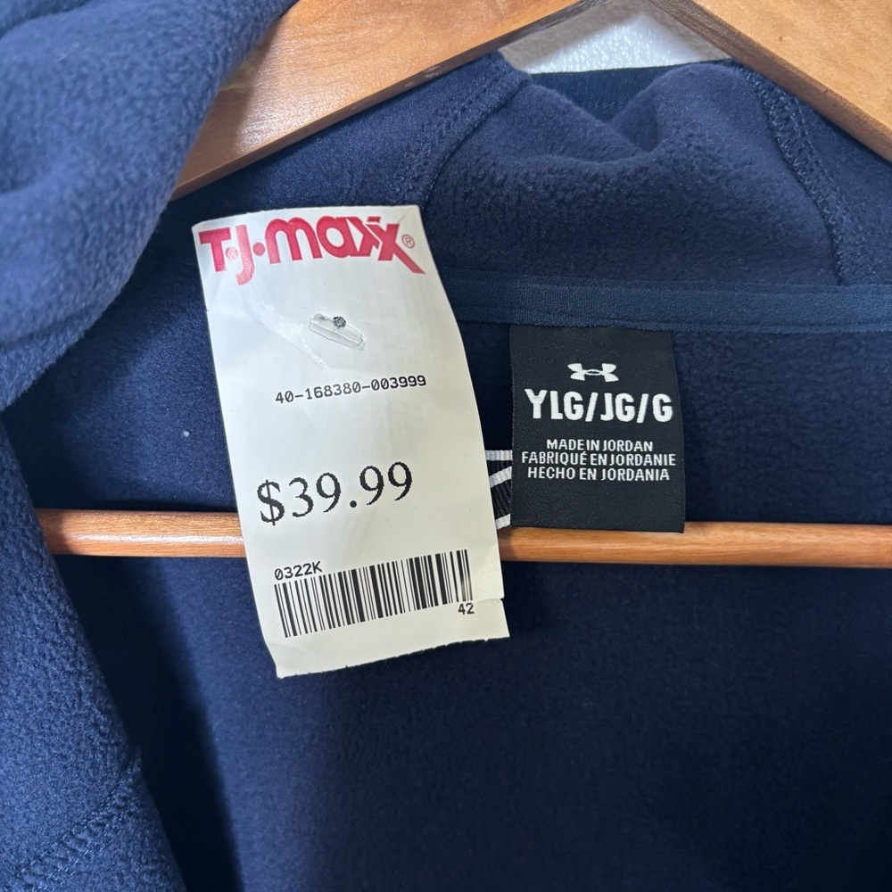 Under Armour Full Zip Hooded Jacket Youth Large Blue Colorblock NWT - Picture 7 of 10